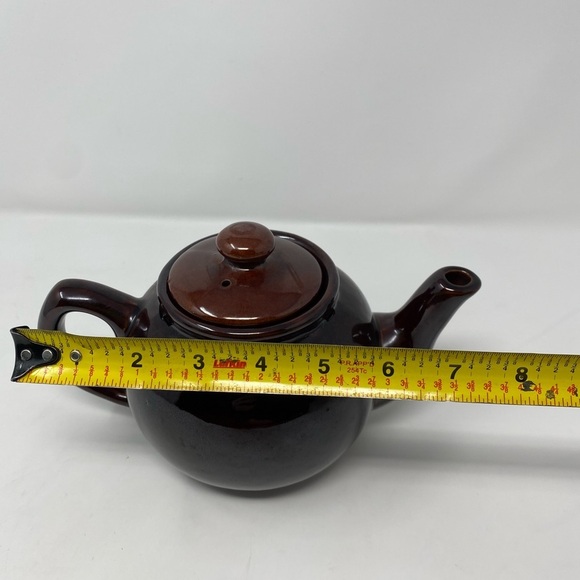 Elegant Vintage Dark Brown Ceramic Teapot - Picture 7 of 9